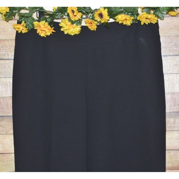 Talbots Heritage Ladies Black Career Pants Size 14 Straight Wide Leg Trousers - Picture 2 of 10